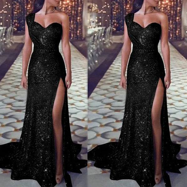 black-one-shoulder-sequin-prom-dress